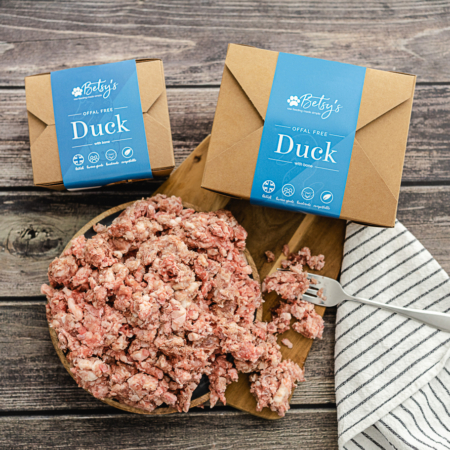Raw dog food duck offal free